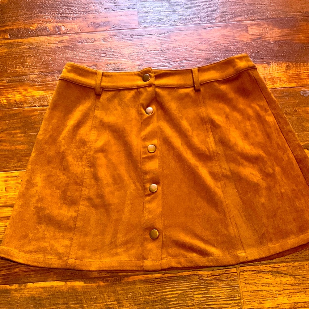 Tan SUEDE mini skirt